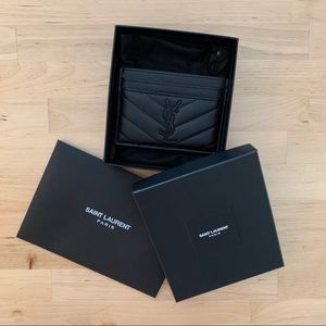 SAINT LAURENT Leather Card Holder